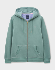 Crew Clothing - Heritage Zip Through Hoodie in Trellis Green
