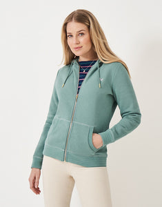 Crew Clothing - Heritage Zip Through Hoodie in Trellis Green