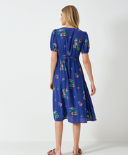 Load image into Gallery viewer, Crew Clothing - Lola Tie Back Tea Dress in Blue Folk
