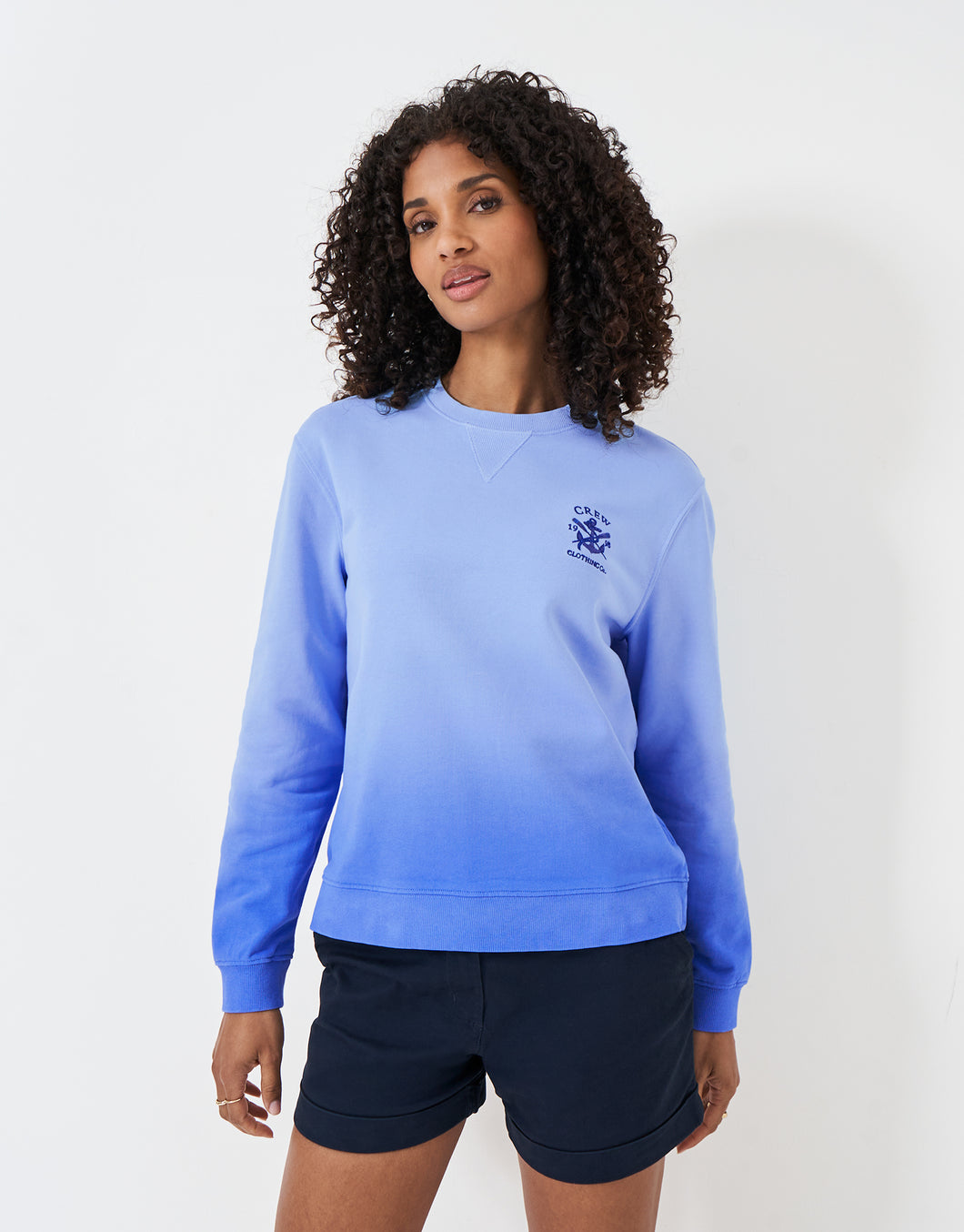 Crew Clothing - Ombre Crew Neck Sweatshirt - Blue