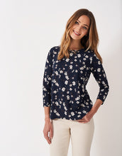 Load image into Gallery viewer, Crew Clothing - Printed Long Sleeve Top in Navy Cherry Blossom
