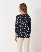 Load image into Gallery viewer, Crew Clothing - Printed Long Sleeve Top in Navy Cherry Blossom
