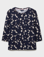 Load image into Gallery viewer, Crew Clothing - Printed Long Sleeve Top in Navy Cherry Blossom
