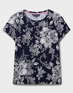 Crew Clothing - Printed T-Shirt in Bonnie Navy
