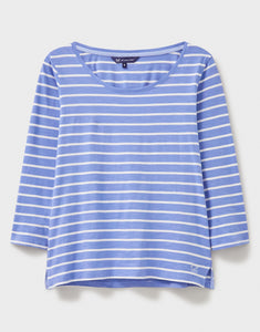 Crew Clothing - Scoop Slub Breton - Blue White