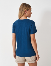 Load image into Gallery viewer, Crew Clothing - Slub V Neck T-Shirt in Moroccan Blue
