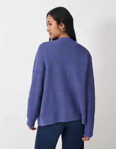 Crew Clothing - Stitch Detail Tali Cardigan in Dutch Blue