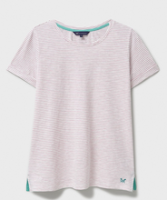 Load image into Gallery viewer, Crew Clothing - Stripe Crew Neck Slub T-Shirt in White Orchid
