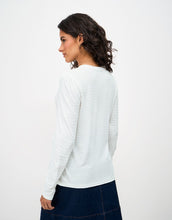 Load image into Gallery viewer, Crew Clothing - Textured Stripe Long Sleeve Top in White
