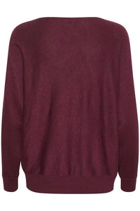 Culture - Annemarie Batwing Jumper - Winetasting Melange