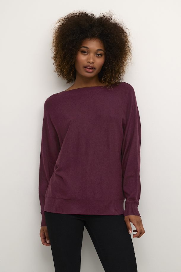 Culture - Annemarie Batwing Jumper - Winetasting Melange