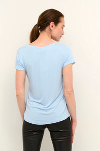 Culture - Poppy V Neck T-Shirt - Cashmere Blue