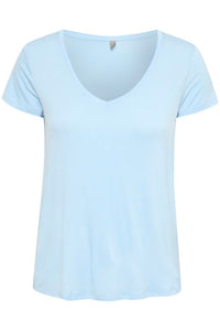 Culture - Poppy V Neck T-Shirt - Cashmere Blue