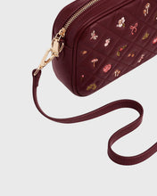 Load image into Gallery viewer, Fable - Alice Orla Embroidered Quilted Camera Bag in Burgundy
