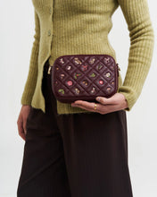 Load image into Gallery viewer, Fable - Alice Orla Embroidered Quilted Camera Bag in Burgundy
