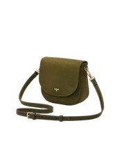 Load image into Gallery viewer, Fable - Beth Suedette Saddle Bag in Khaki
