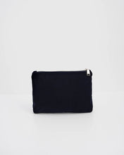 Load image into Gallery viewer, Fable - Butterfly Embroidered Velvet Pouch in Navy

