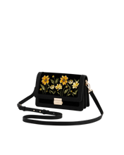 Load image into Gallery viewer, Fable - Embroidered Velvet Foldover Bag in Black Botanical
