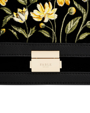Load image into Gallery viewer, Fable - Embroidered Velvet Foldover Bag in Black Botanical
