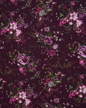 Load image into Gallery viewer, Fable - Eve Floral Long Fringed Scarf in Burgundy
