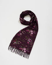 Load image into Gallery viewer, Fable - Eve Floral Long Fringed Scarf in Burgundy
