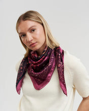 Load image into Gallery viewer, Fable - Eve Narrative Square Scarf in Burgundy
