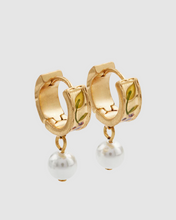 Load image into Gallery viewer, Fable - Gold Blackberry Bramble Pearl Drop Huggie Earrings
