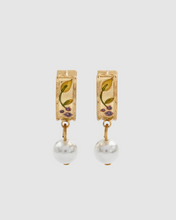 Load image into Gallery viewer, Fable - Gold Blackberry Bramble Pearl Drop Huggie Earrings
