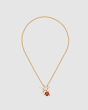 Load image into Gallery viewer, Fable - Gold English Rose Pearl Toggle Necklace
