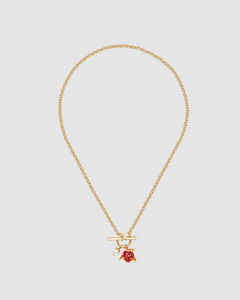 Fable - Gold English Rose Pearl Toggle Necklace