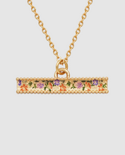 Load image into Gallery viewer, Fable - Gold Folksy Floral T-Bar Necklace
