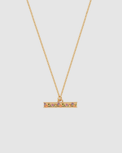 Fable - Gold Folksy Floral T-Bar Necklace