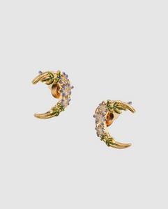 Fable - Gold Nightshade Moon Stud Earrings