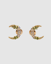 Load image into Gallery viewer, Fable - Gold Nightshade Moon Stud Earrings
