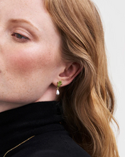 Load image into Gallery viewer, Fable - Gold Oak Leaf Pearl Drop Earrings
