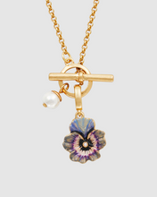 Load image into Gallery viewer, Fable - Gold Pansy Pearl Toggle Necklace
