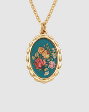 Load image into Gallery viewer, Fable - Gold Vintage Framed Roses Necklace
