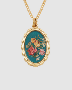 Fable - Gold Vintage Framed Roses Necklace