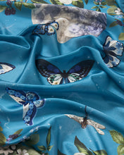 Load image into Gallery viewer, Fable - Midnight Garden Square Scarf in Teal
