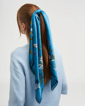 Load image into Gallery viewer, Fable - Midnight Garden Square Scarf in Teal
