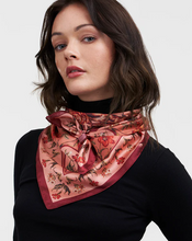 Load image into Gallery viewer, Fable - Peach Folksy Fox Tales Square Scarf
