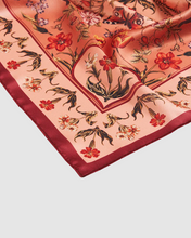 Load image into Gallery viewer, Fable - Peach Folksy Fox Tales Square Scarf
