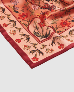 Fable - Peach Folksy Fox Tales Square Scarf