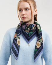 Load image into Gallery viewer, Fable - Selene Narrative Square Scarf in Navy
