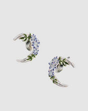 Load image into Gallery viewer, Fable - Silver Nightshade Moon Stud Earrings
