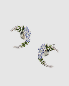 Fable - Silver Nightshade Moon Stud Earrings