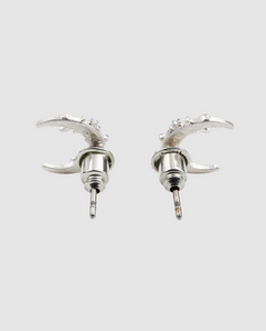 Fable - Silver Nightshade Moon Stud Earrings