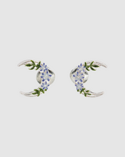 Load image into Gallery viewer, Fable - Silver Nightshade Moon Stud Earrings
