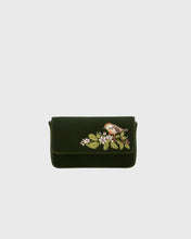 Load image into Gallery viewer, Fable - Sophia Wren Embroidered Velvet Bag in Green
