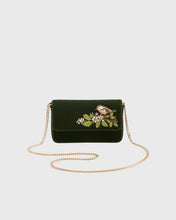 Load image into Gallery viewer, Fable - Sophia Wren Embroidered Velvet Bag in Green

